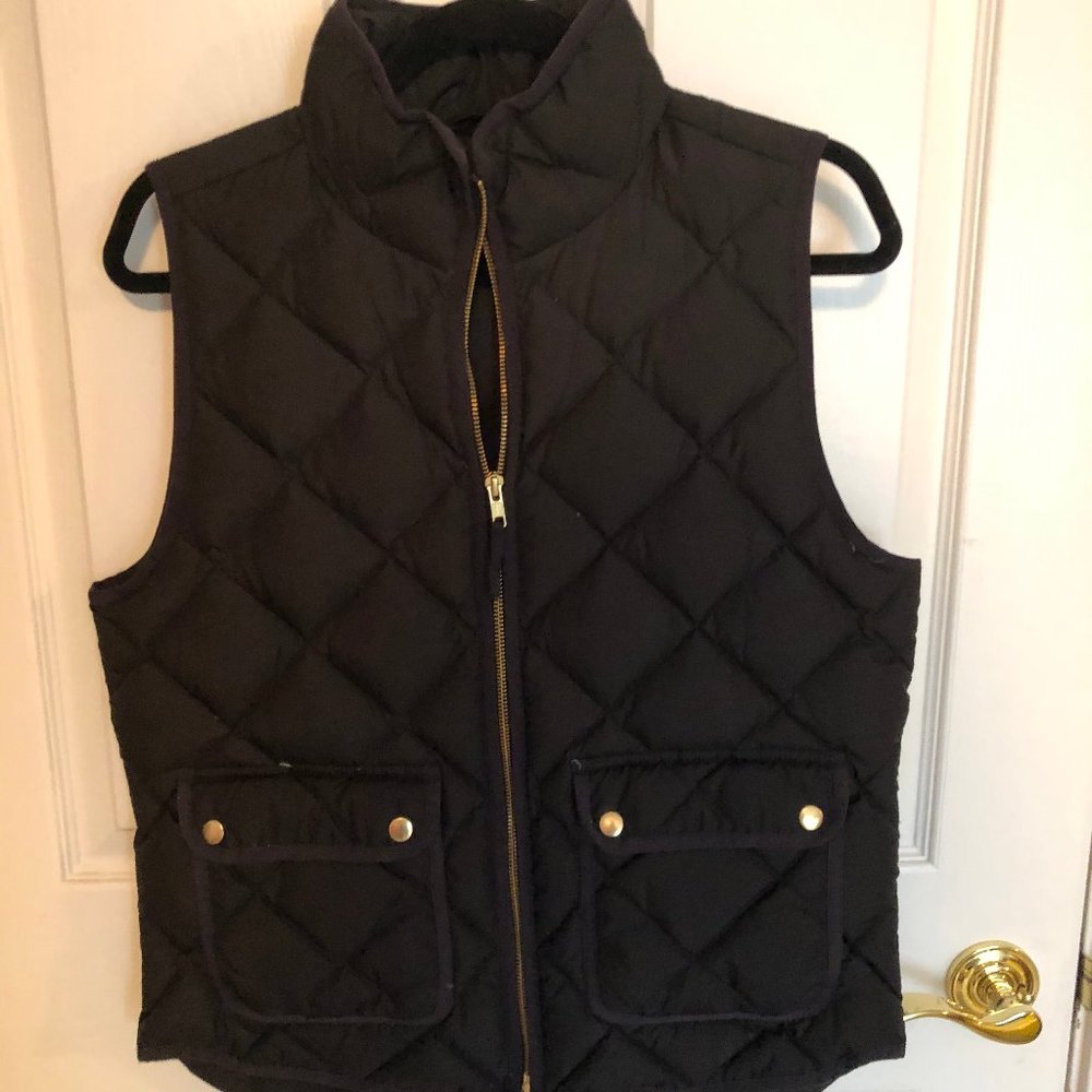 J. Crew Black Quilted Vest
